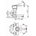 Eckiger Handbrausehahn aus Messing zur Wandmontage mit 2 Funktionen